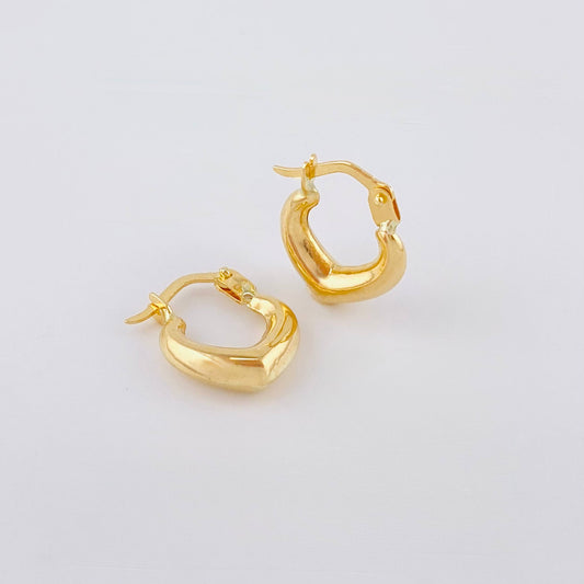 Candongas Silueta Corazon 1.1gr / 1.5cm / Oro Amarillo 18K