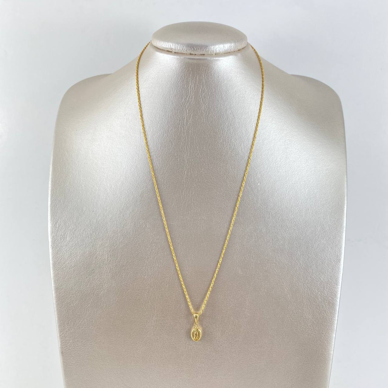 Cadena Lazo 0.95 / 50cm + Dije Virgen Guadalupe 0.45cm / 1.8cm Oro Amarillo (Oferta) *