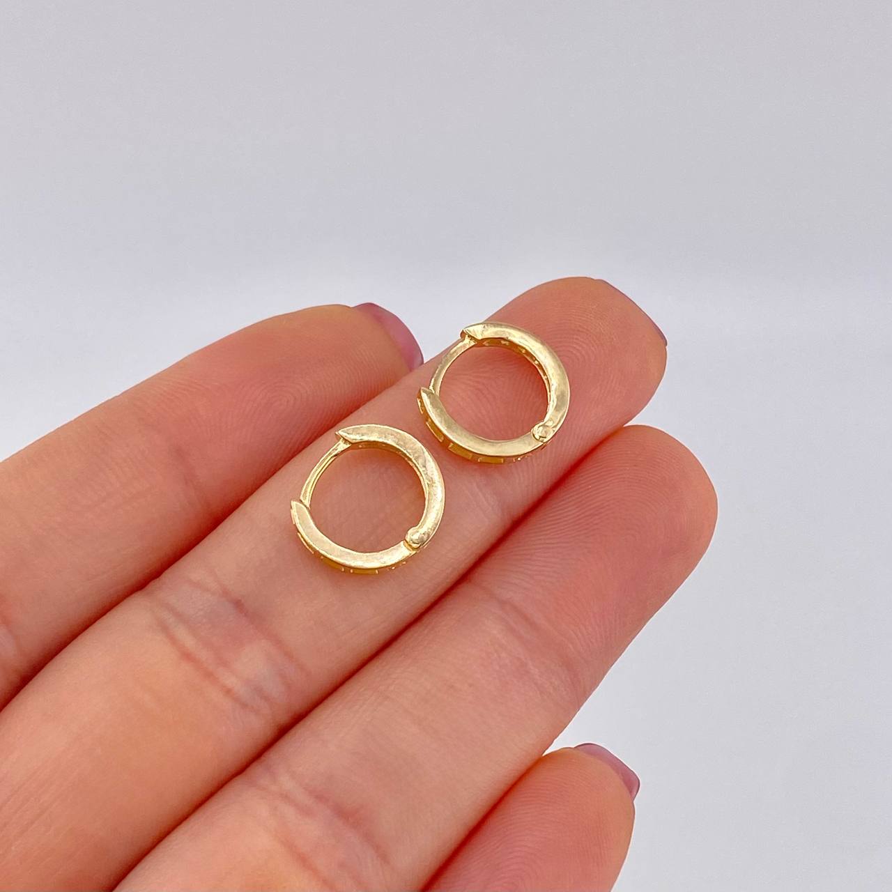 Candongas Carril 1.55g / 1.1cm Oro Amarillo 18K