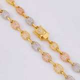 Cadena GC 30g / 46.4cm / 7mm Tres Oros 18K