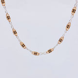 Cadena Rustica Infinito Barril 19.2g / 65.2cm / 3.4mm Dos Oros Blanco Rosa 18K