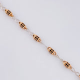 Cadena Rustica Infinito Barril 19.2g / 65.2cm / 3.4mm Dos Oros Blanco Rosa 18K