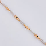 Cadena Rustica Cajón Armado 18.05g / 64.7cm / 2.8mm Dos Oros Blanco Rosa 18K