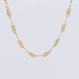 Cadena Rustica Infinito Barril 20g / 65.8cm / 3.4mm Dos Oros Amarillo Blanco 18K