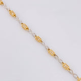 Cadena Rustica Infinito Barril 20g / 65.8cm / 3.4mm Dos Oros Amarillo Blanco 18K