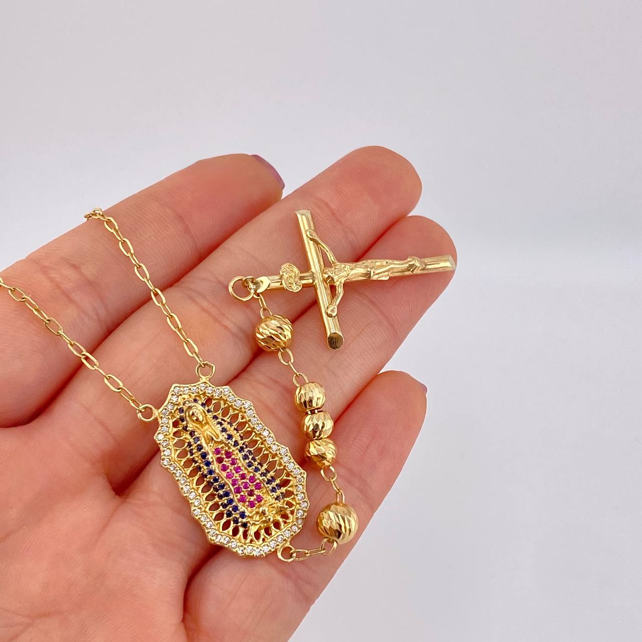 Rosario Virgen Guadalupe 16.05g / 58cm / 4.9mm Oro Amarillo 18K