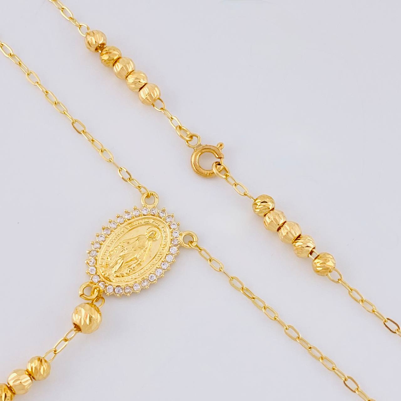 Rosario Virgen Milagrosa 10.85g / 52cm / 4mm Oro Amarillo 18K