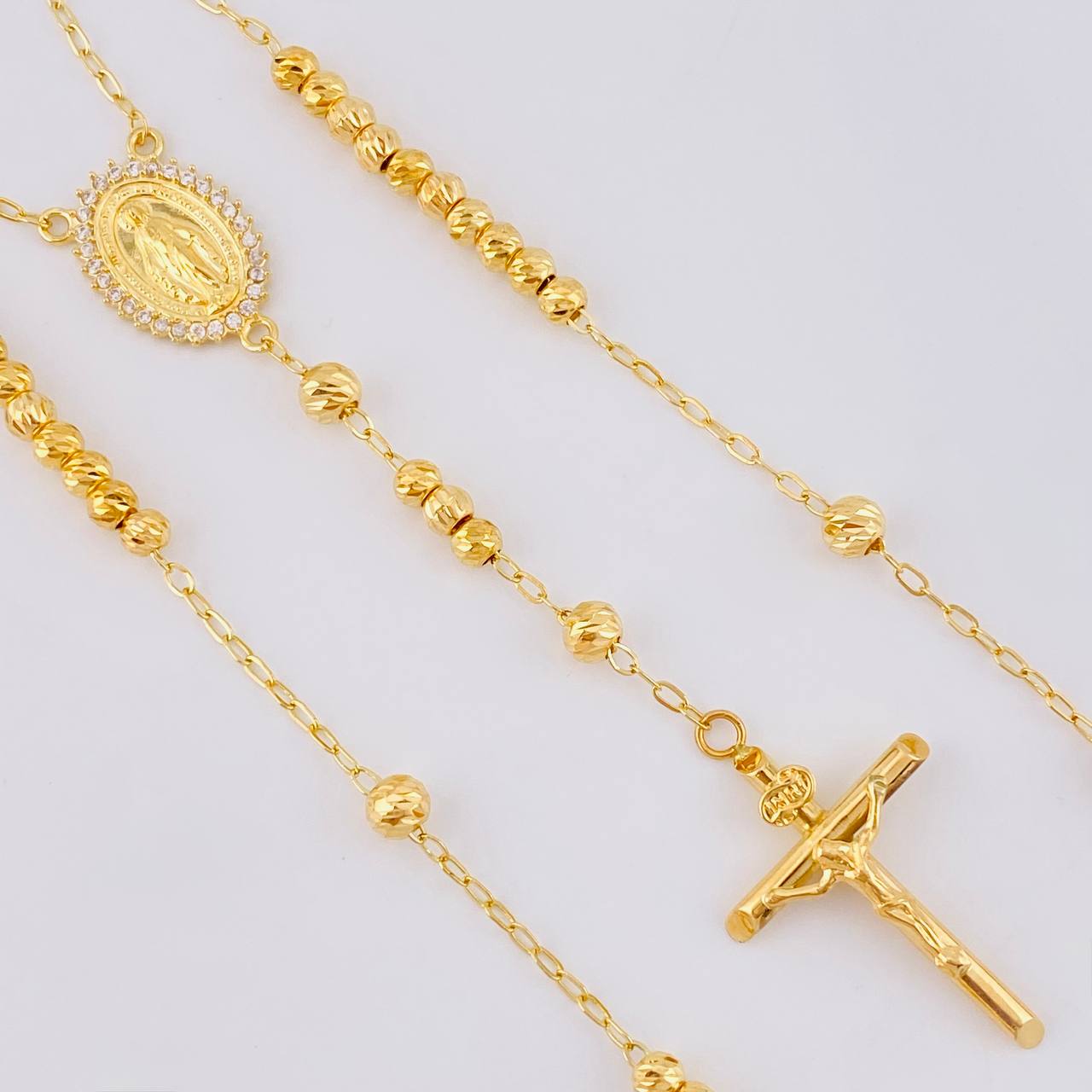 Rosario Virgen Milagrosa 10.85g / 52cm / 4mm Oro Amarillo 18K