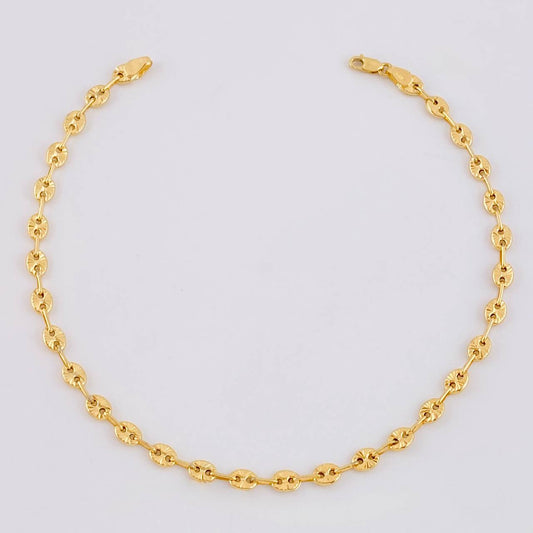 Tobillera GC Diamantado 3.5g / 23.6cm / 4mm Oro Amarillo 18K