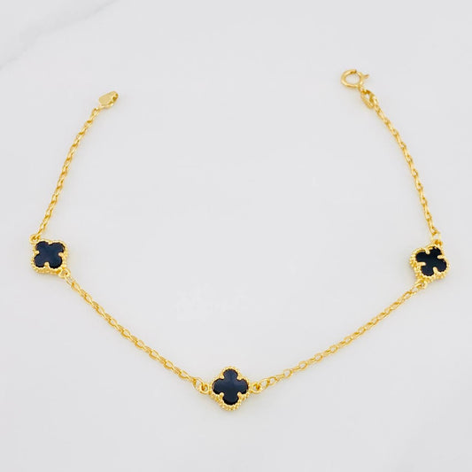 Pulso Rolo Trebol 2.85g / 18cm / 1.4mm Oro Amarillo 18K