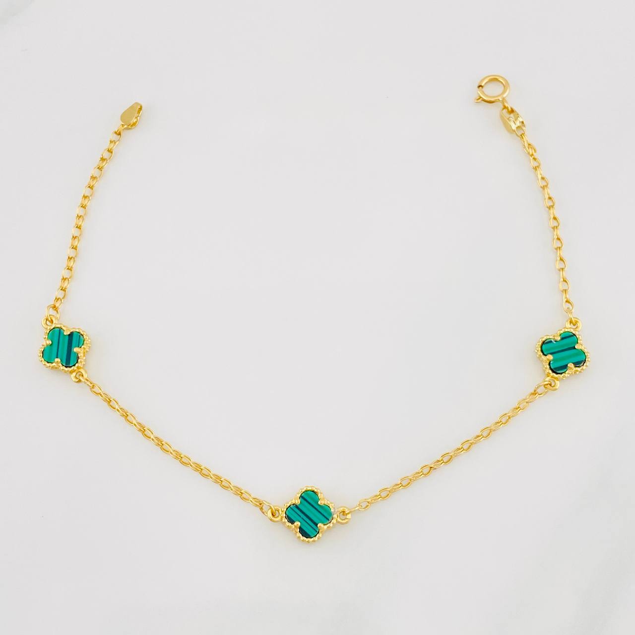 Pulso Rolo Trebol 2.7g / 18cm / 1.3mm Oro Amarillo 18K