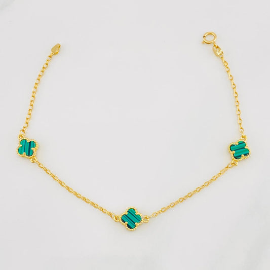 Pulso Rolo Trebol 2.7g / 18cm / 1.3mm Oro Amarillo 18K