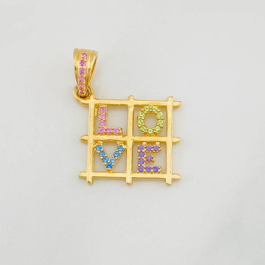 Dije Cuadro Love 2.1g / 2.8cm Oro Amarillo 18K