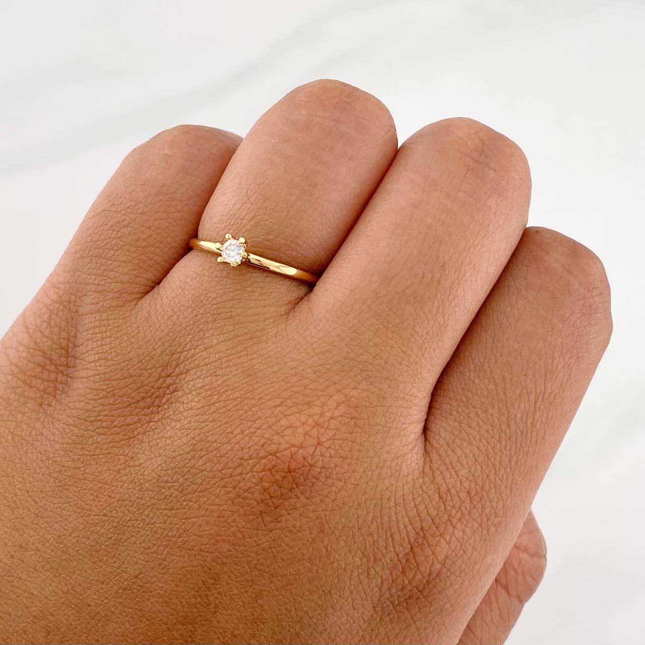 Anillo Solitario 1.25g / T4 1/2 Oro Amarillo 18K