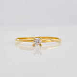 Anillo Solitario 1g / T7 Oro Amarillo 18K