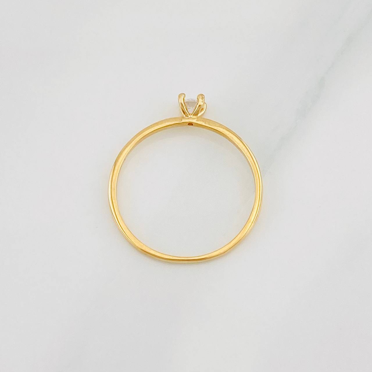 Anillo Solitario 0.95g / T6 1/4 Oro Amarillo 18K