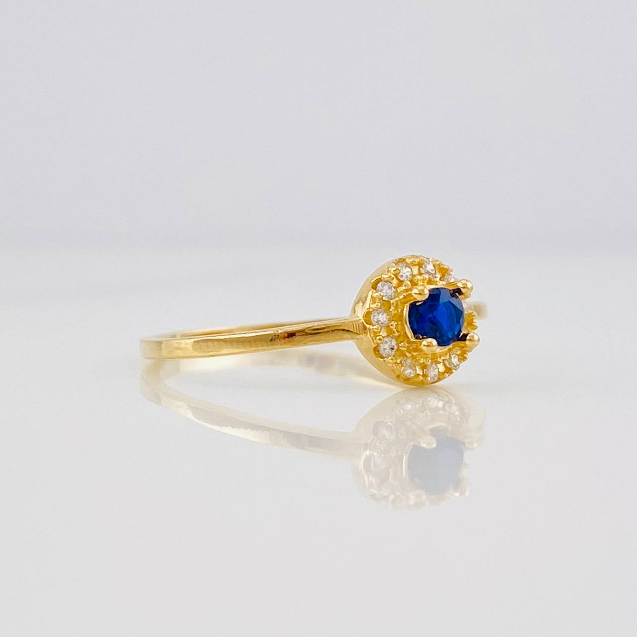 Anillo Halo Circulo 1.55g / T7 Oro Amarillo 18K