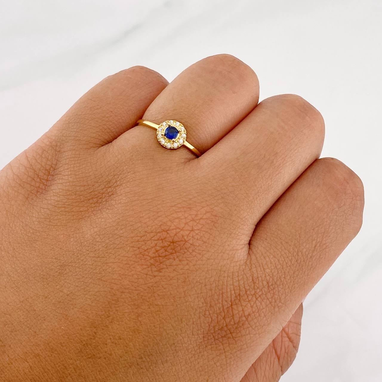 Anillo Halo 1.5g / T7 Oro Amarillo 18K