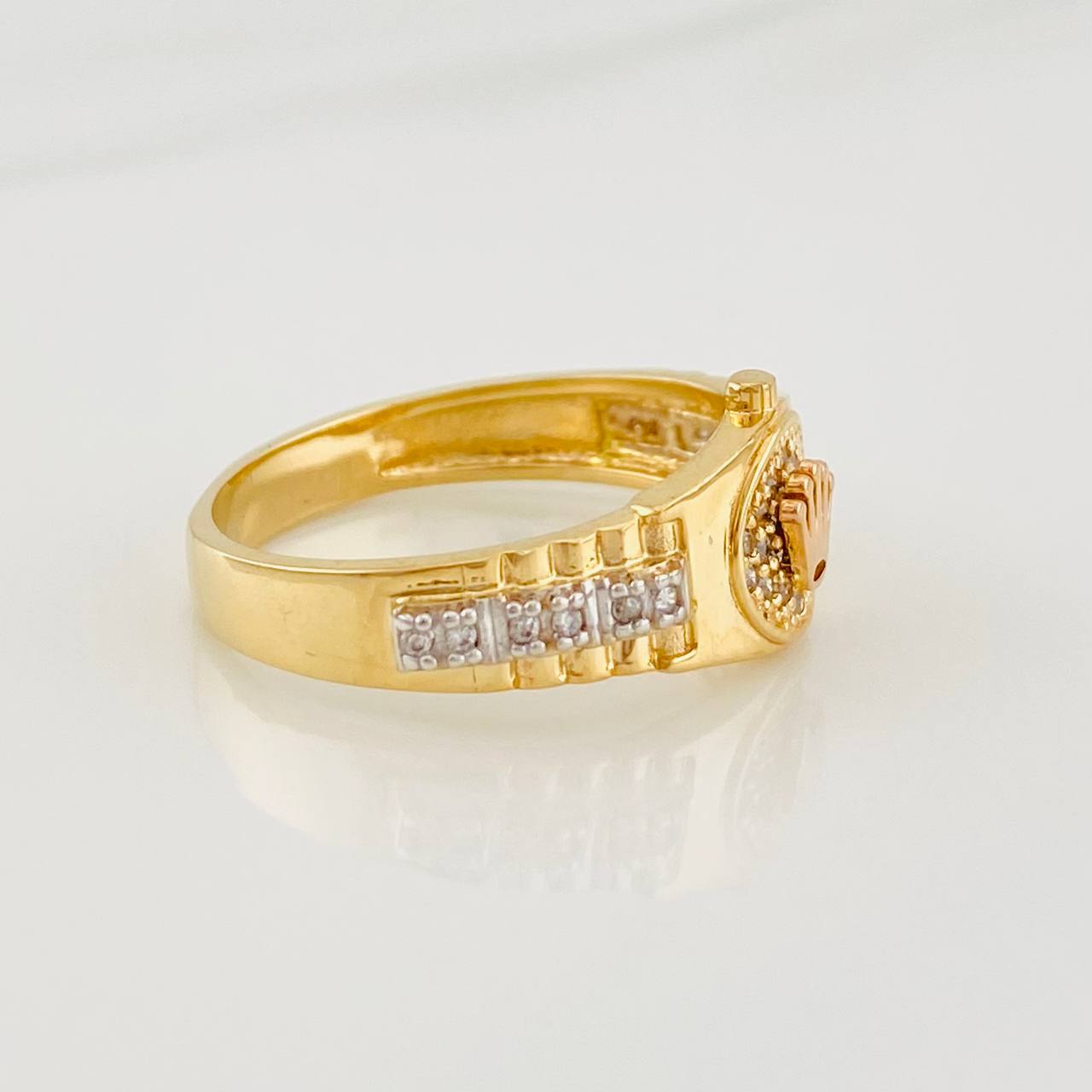 Anillo Correa Corona 4.45g / T7 Tres Oros 18K