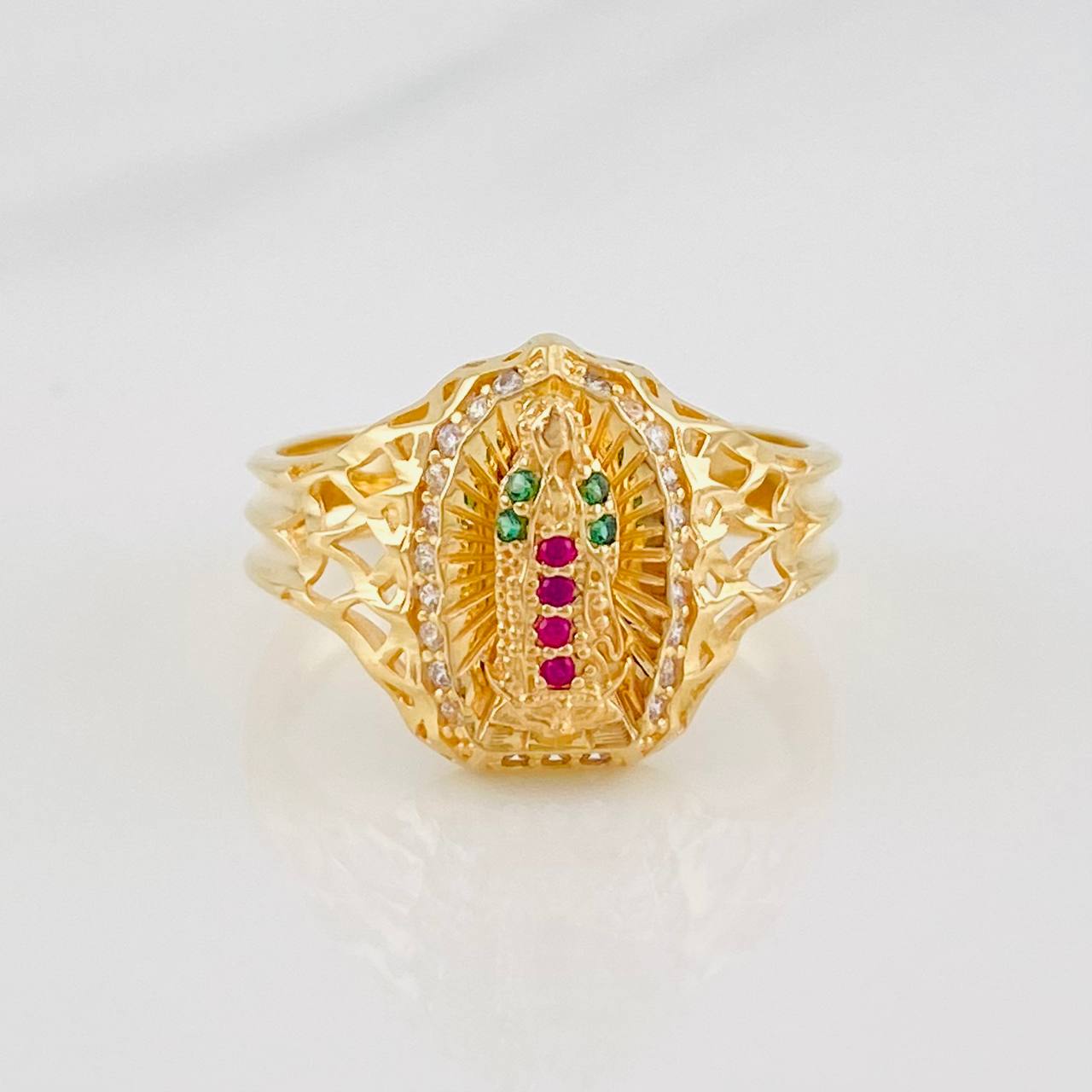 Anillo Virgen de Guadalupe 3.5g / T6 3/4 Oro Amarillo 18K