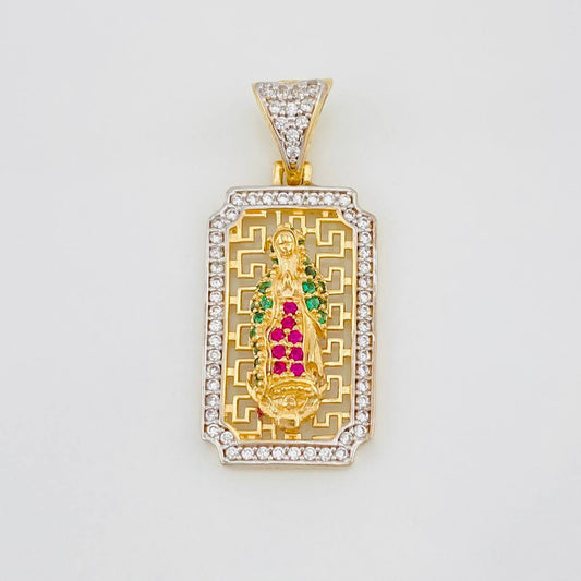 Dije Virgen de Guadalupe 3.5g / 3cm Dos Oros Amarillo Blanco 18K