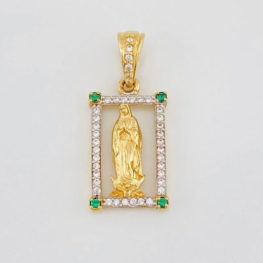 Dije Virgen de Guadalupe 2.15g / 2.4cm Dos Oros Amarillo Blanco 18K
