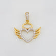 Dije Corazón Alas 1.45g / 2cm Dos Oros Amarillo Blanco 18K