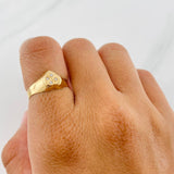 Anillo Sello Corazon 1.4g / T7 Oro Amarillo 18K