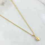 Set Cadena Lazo 1gr / 50cm / 1.2mm + Dije Virgen Guadalupe 0.35gr / 1.5cm / 1.35gr Oro 18K (Oferta) *