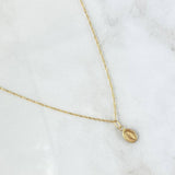 Cadena Singapur 1.1gr / 50cm / 1mm + Dije Virgen Milagrosa 0.25gr / 1.3cm Oro Amarillo