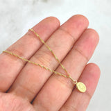 Cadena Singapur 1.1gr / 50cm / 1mm + Dije Virgen Milagrosa 0.25gr / 1.3cm Oro Amarillo