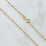Cadena Mini Cubana 1.25gr / 60cm / 1mm + Dije Virgen Milagrosa 0.25gr / 1.3cm Oro Amarillo