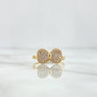 Anillo Moño Basteado 2.45gr / T6 /1/4 / Circones Blanco Oro Amarillo