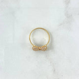 Anillo Moño Basteado 2.45gr / T6 /1/4 / Circones Blanco Oro Amarillo