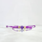 Pulsera Morada Bola Deseos 0.45gr / 5mm Bolas Diamantadas 2 und Oro Amarillo ©
