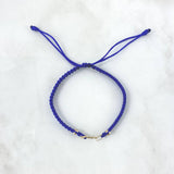 Pulsera Azul Ancla 0.4gr / 3mm Bolas Lisas 2 und Oro Amarillo ©