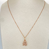 Set Cadena y Dije Veneciana + Fe 2gr / 0.55mm Oro Rosa 18K (Oferta) &