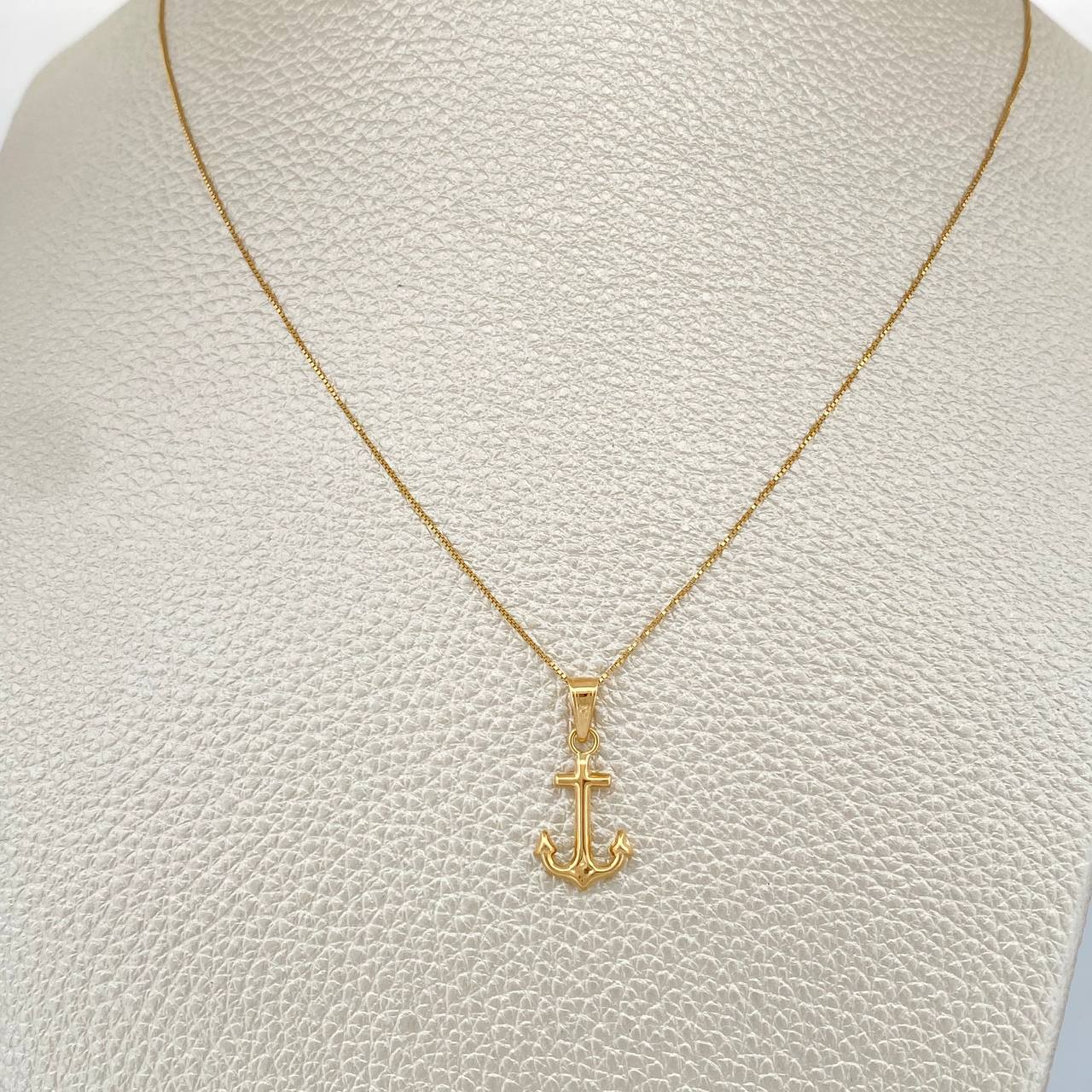 Set Cadena y Dije Veneciana + Ancla 1.4gr / 0.6mm Oro Amarillo 18K (Oferta) &