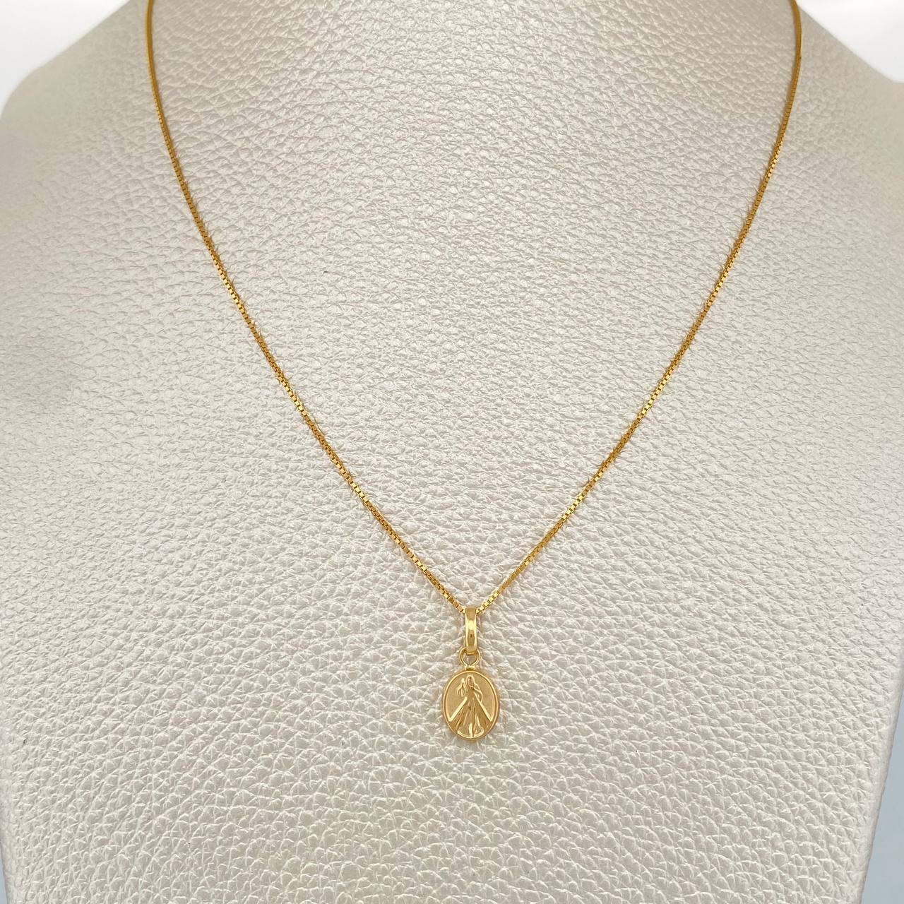Set Cadena y Dije Veneciana + Jesus Misericordia 2.1gr / 0.6mm Oro Amarillo 18K (Oferta) &