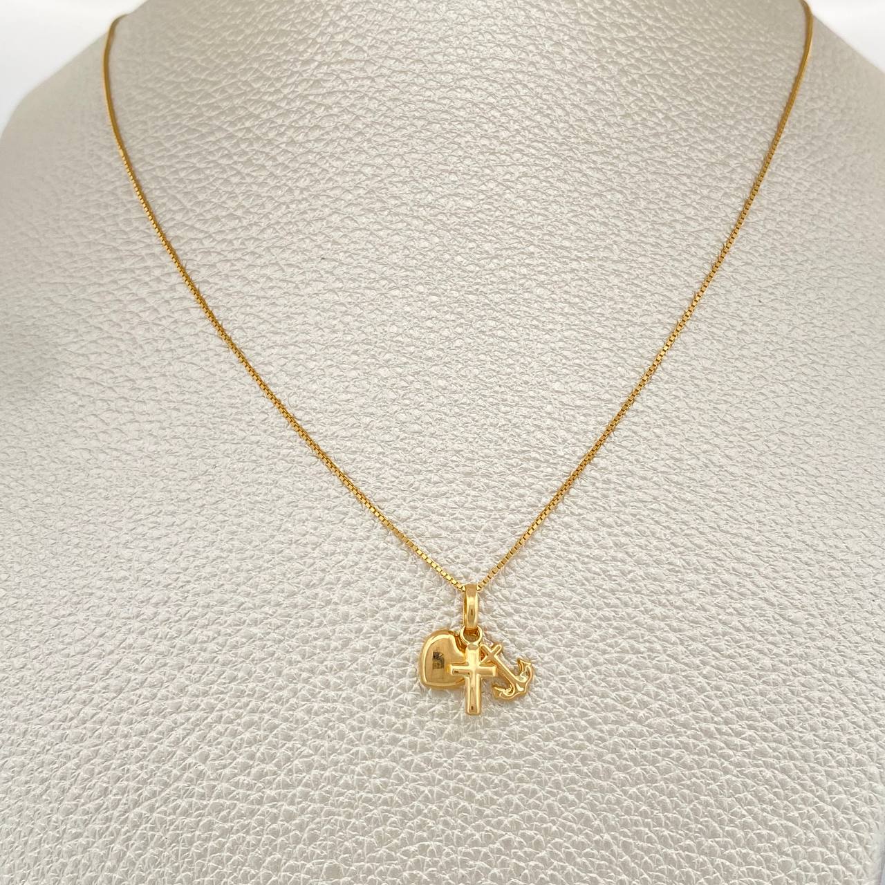 Set Cadena y Dije Veneciana + Tres Gracias 1.45gr / 0.5mm Oro Amarillo 18K (Oferta) &