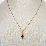 Set Cadena y Dije Veneciana + Cruz 1.7gr / 0.6mm Oro Rosa 18K (Oferta) &