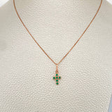 Set Cadena y Dije Veneciana + Cruz 1.8gr / 0.55mm Oro Rosa 18K (Oferta) &