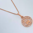 Set Cadena y Dije Veneciana + Corona  1.95gr / 0.6mm Oro Rosa 18K (Oferta) &