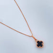 Set Cadena y Dije Veneciana + Trebol 2.15gr / 0.65mm Oro Rosa 18K (Oferta) &