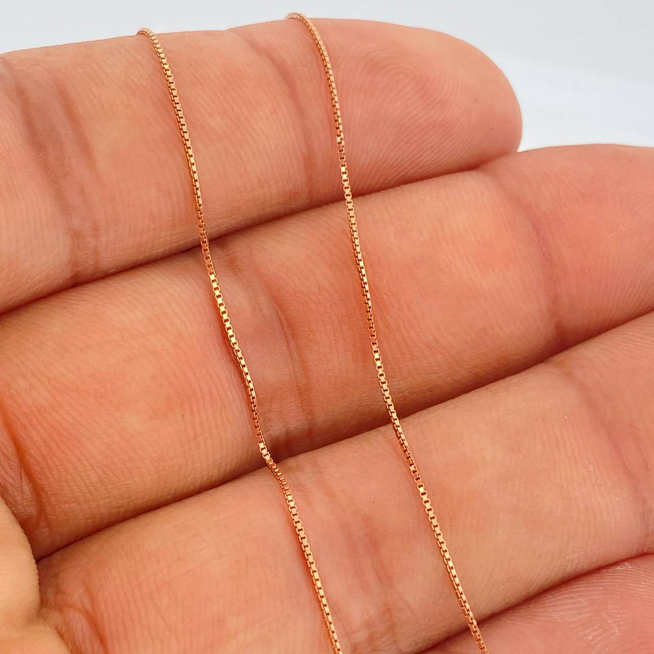 Set Cadena y Dije Veneciana + Cruz 1.8gr / 0.6mm Oro Rosa 18K (Oferta) &