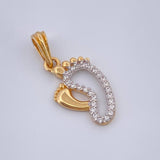 Dije Huellas 1.15gr / 2.2cm / Dos Oros Amarillo Blanco 18K &
