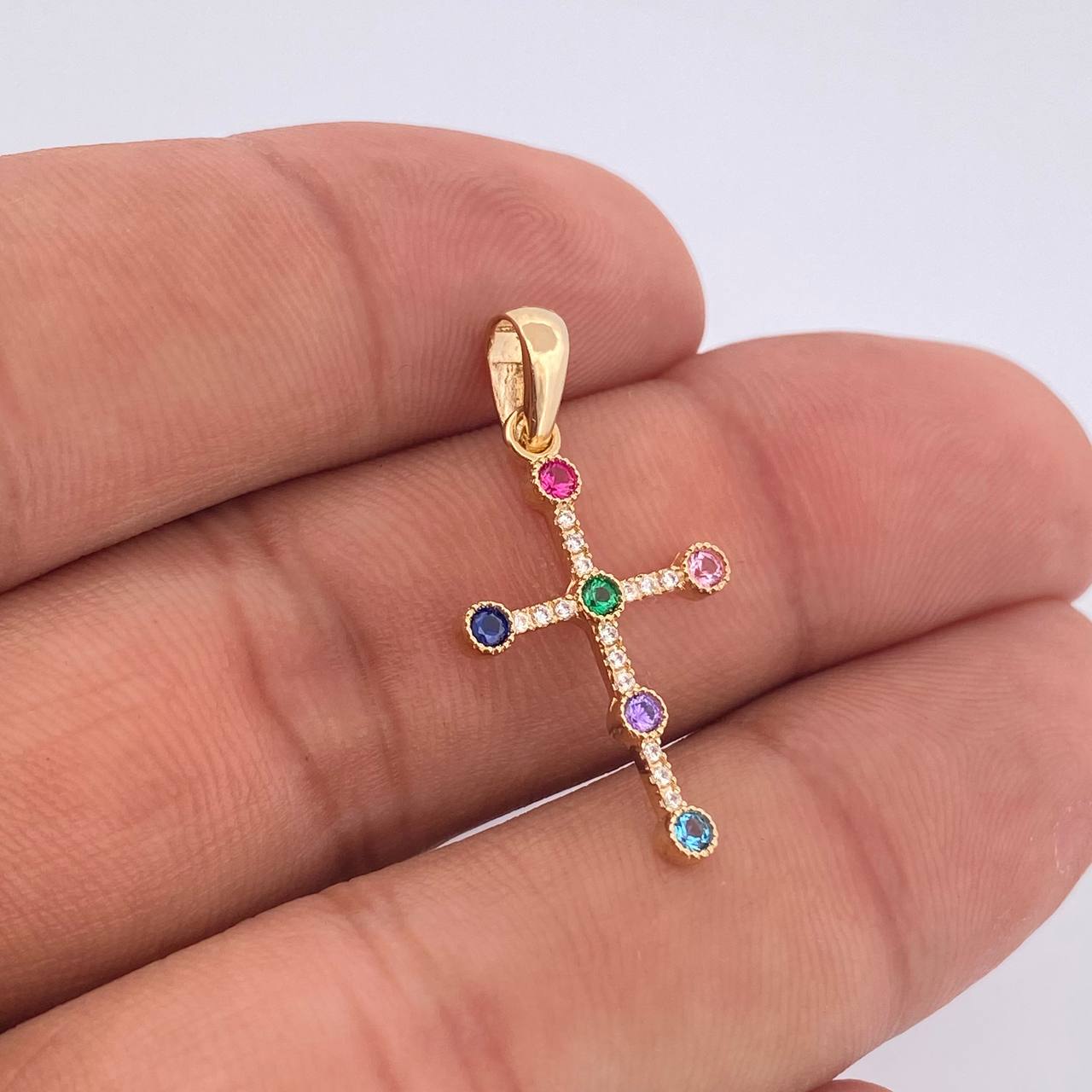Dije Cruz Bolas 1.25gr / 3cm / Oro Amarillo 18K &