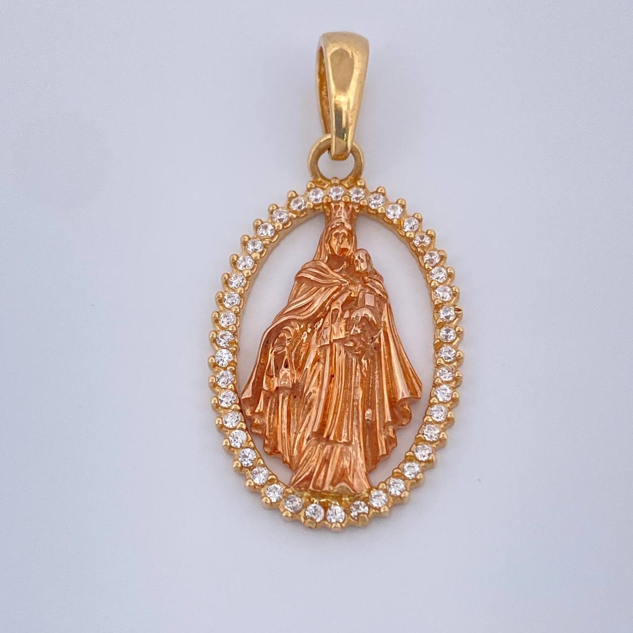 Dije Virgen del Carmen 2.65gr / 2.8cm / Dos Oros Amarillo Rosa 18K &