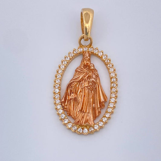 Dije Virgen del Carmen 2.65gr / 2.8cm / Dos Oros Amarillo Rosa 18K &
