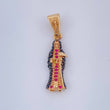 Dije Santa Muerte 2.7gr / 3cm / Dos Oros Negro Amarillo 18K &